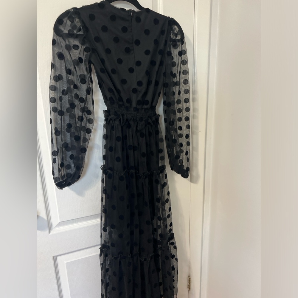 Black Polka Dot Mesh Dress